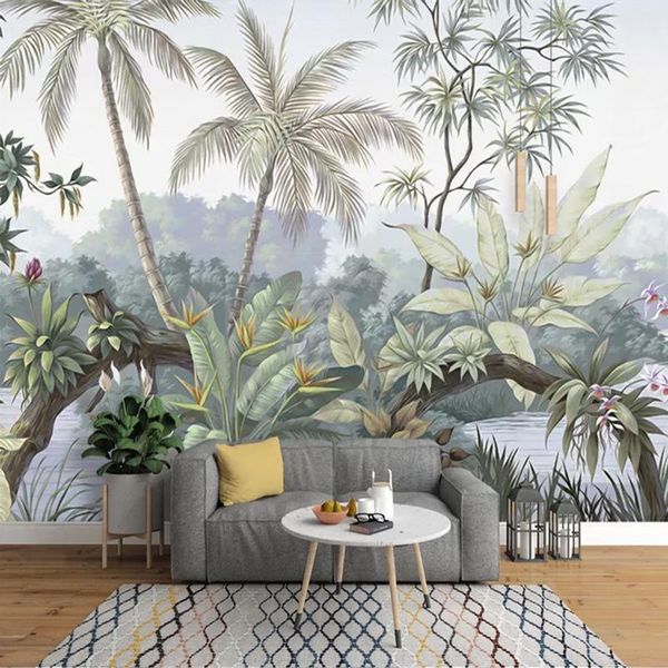 

wallpapers custom mural wallpaper 3d retro pastoral rain forest art living room tv sofa background wall painting papel de parede