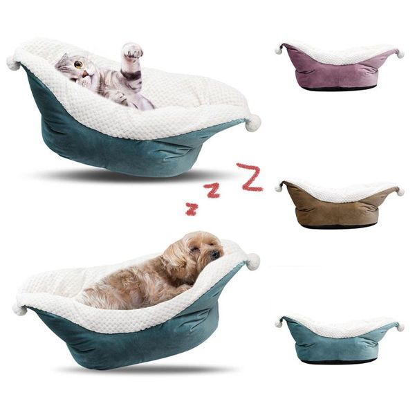 

pet bed for cats dog shape pet dog cat bed house mat durable kennel doggy puppy cushion basket warm portable cat supplies #4