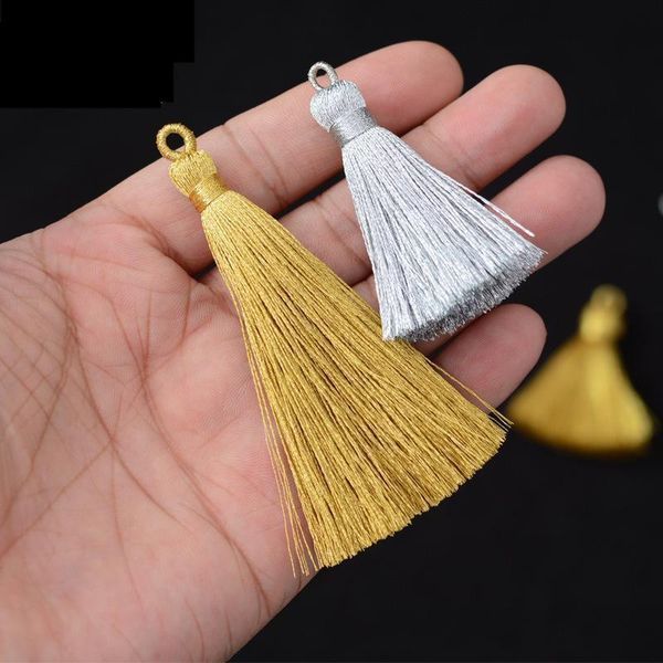 

5pcs gold silk silver silk tassels pendant jewelry curtain garments decorative accessories key bag pendant craft tassels diy h jllxop