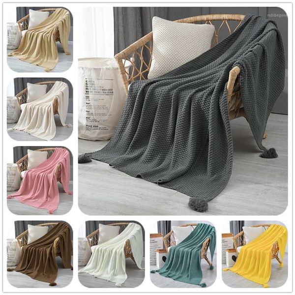 

blankets american pastoral style knitted blanket sofa throw fine wearable cover1