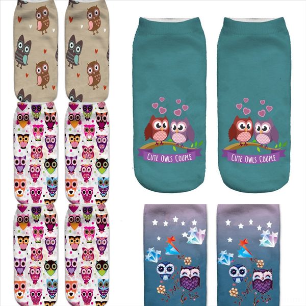 

9vcp5 new grey animal print men arrival owl red sock casual tie-dye breathable cotton socks socks colorful novelty pattern, Black
