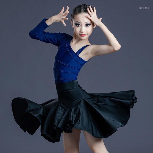 

2020 fashion latin dance dance skirts split suit girls latin performance clothes ballroom samba costumes1, Black;red