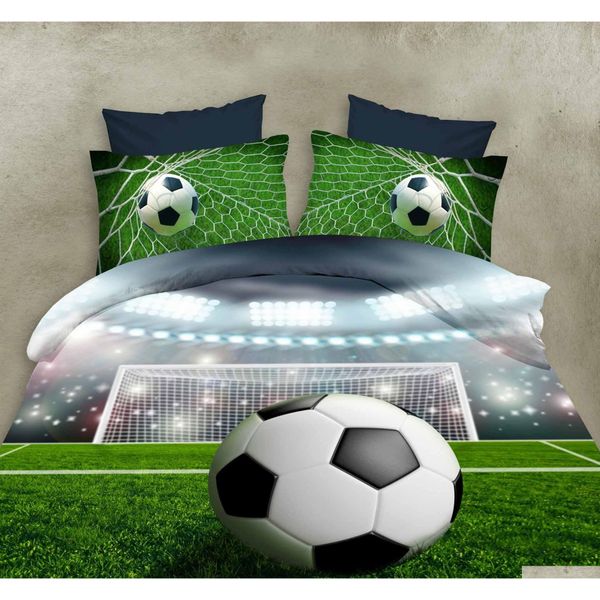 

factory new 3d soccer bedding set soccer design printed duvet cover set include bedspread bed linens pillowcase shipping  toios