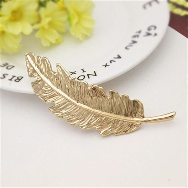 

1pc fashion metal hair clips leaf feather shape barrettes for women geometry hairpins headwear hair accessories styling tools swy wmtsba