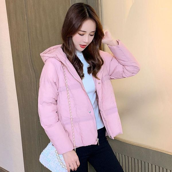 

2021 fashionable hooded cotton padded woman parkas solid casual ladies jackets thicken plus size winter bubble coat z171, Black