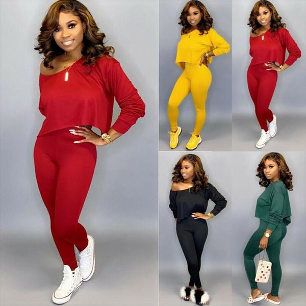 

autumn spring women casual solid colors sports outfits female basic long sleeve pants set casual suits outwear plus size, Gray