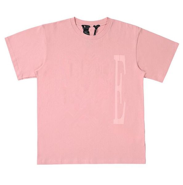 

2021 new men's summer fashion women letters printed pink short sleeve t-shirt couple bottoming shirt size s-xl, White;black
