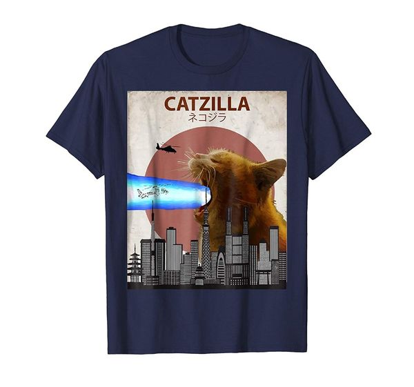

fashion slim fit catzilla funny cat t-shirt | cute japanese cat lovers gift t shirt sport hooded sweatshirt hoodie