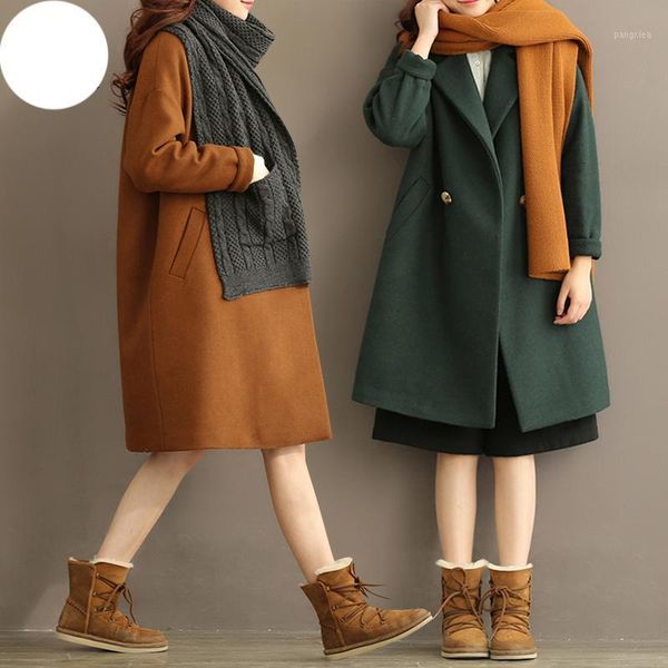 

3xl women double-breasted wool coat 2019 new winter female fashion popular retro loose quilted thicken woolen coat lady w981, Black