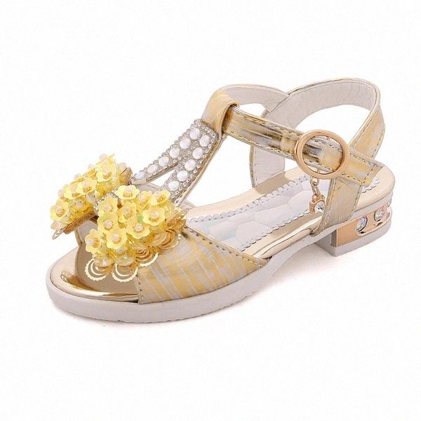 

summer fashion princess shoes children sandals with rhinestone girls sports casual soft bottom shoes size 26-36 #8y5t