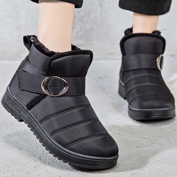

winter snow ankle boots for women shoes warm plush fur woman boots female casual ladies shoes ultralight footwear botas mujer, Black