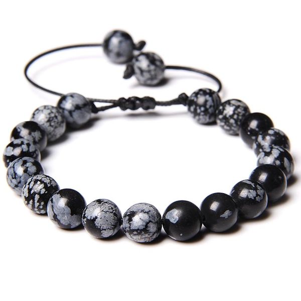 

natural stone beads braided bracelet black smoky crystal quartz black picasso jaspers map stones rope adjustable woven bracelet