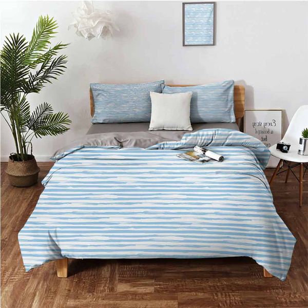 

soft toned nautical uniform brushstroke simplistic artful lines themebedding 3-piece set