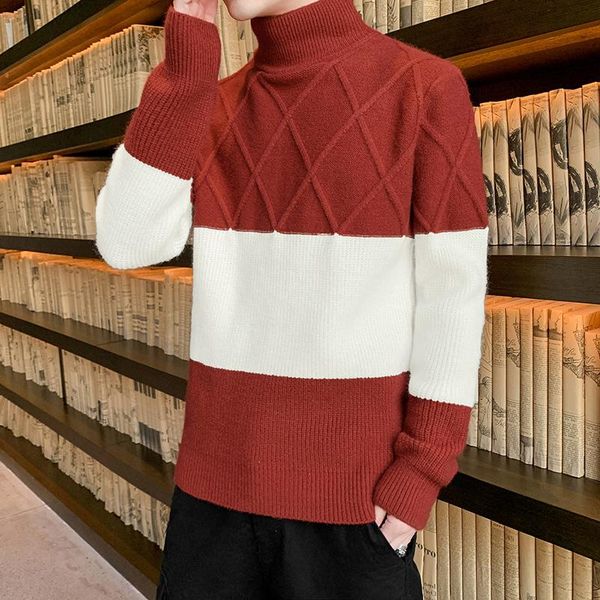 

new turtleneck lastwork свитер мужская одежда одежда осень зимний трикотаж толстый пуловер мужчины мода высокая шея мягкая теплая потягивани, Black;white