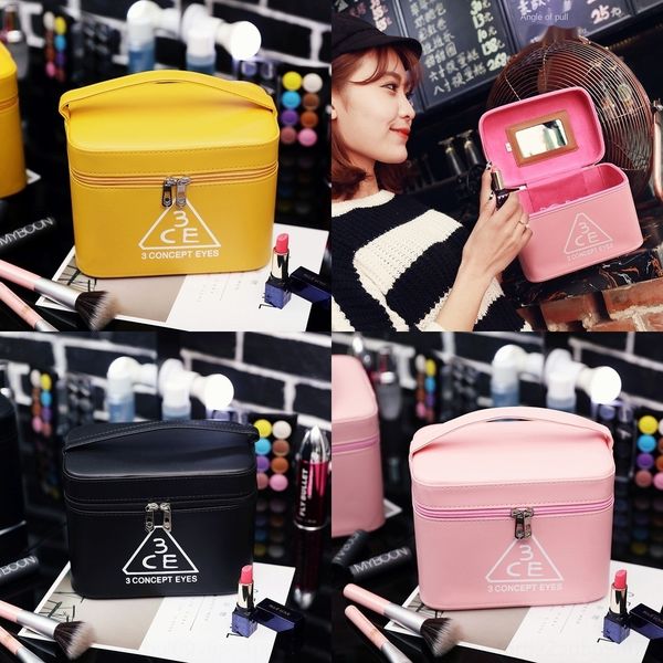 

m7tvs korean style 3ce wash m86rl pu women's trendy wash bag cosmetic letter cosmetic bag 3ce