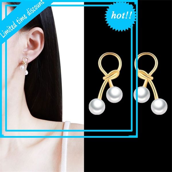 

new pearl earring accessories 925 silver needle earrings, Golden
