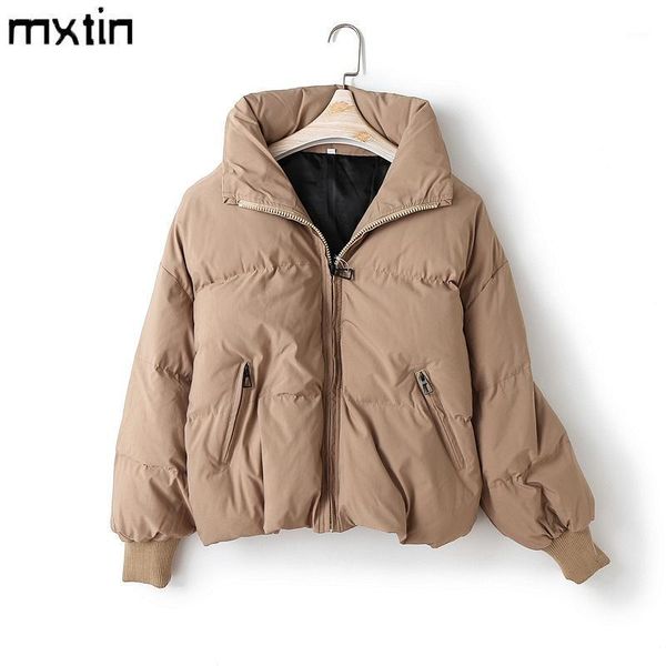 

2020 womens winter solid coats womans cotton casual jackets warm parkas female overcoat coat warm oversized womens casual, Black