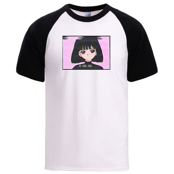 

sad girl japan anime mens summer crewneck short sleeve sportswear tshirt homme tee sport hooded sweatshirt hoodie men t shirt