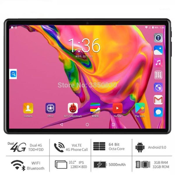 

2020 mediapad 10 inch tablet 4g phone call android 9.0 ram 3g+32gb 1280*800 ips dual sim dual cameras wifi gps tablets youtube1