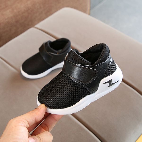

breathable fashion kids boy spring autumn children trainers sneakers baby sport running for girls tennis shoes, Black
