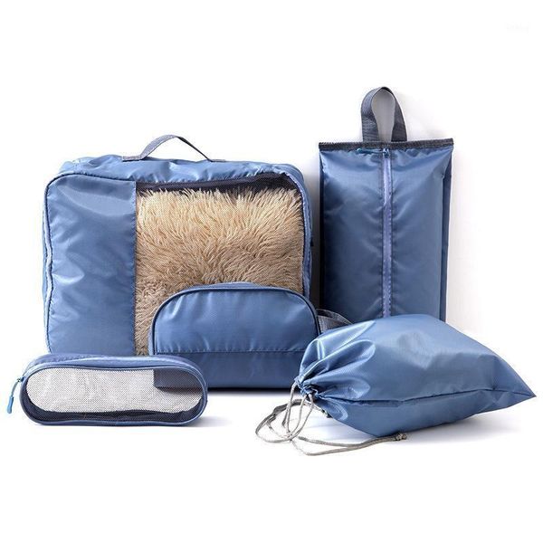 

lightweight waterproof travel storage bag large capacity wash and make up bag five piece set storage1