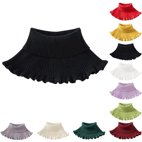 

1pc solid color women knitted scarf warm windproof winter neck warmer neck gaiter scarf for winter clothing accessories, Blue;gray