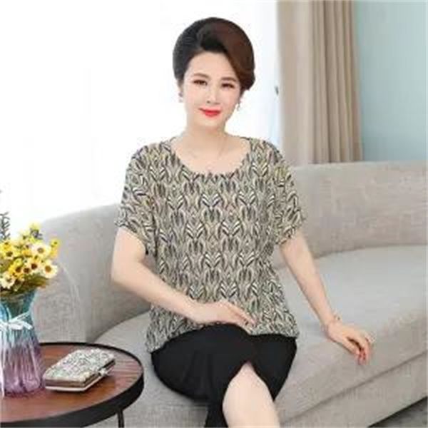 

2021 new new women summer shirts casual o-neck plus size print blousa 5xl shirt femme print casual women clothing 7hbr, White