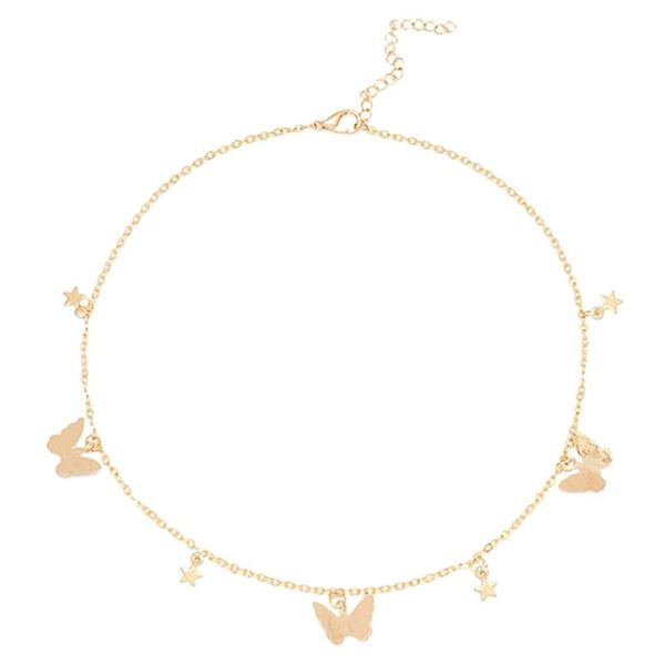 

женской личность подвеска бабочка звезда ожерелье romantic цепи ожерелье девушка подросток друзья друзья подарки, Golden;silver