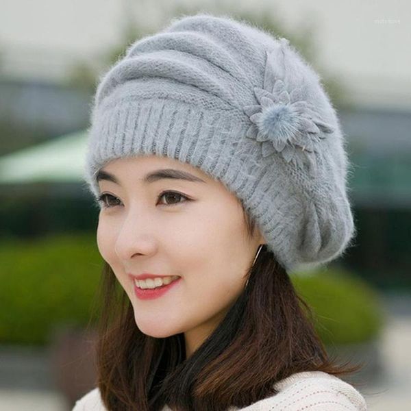 

warm winter hats for women's cap lady beanies female hat soft knitted thick mom bonnet caps1, Blue;gray