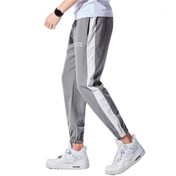 

casual man harem pants fashion new drawstring pencil cropped pants straight leggings male pocket trousers designer loose, Black