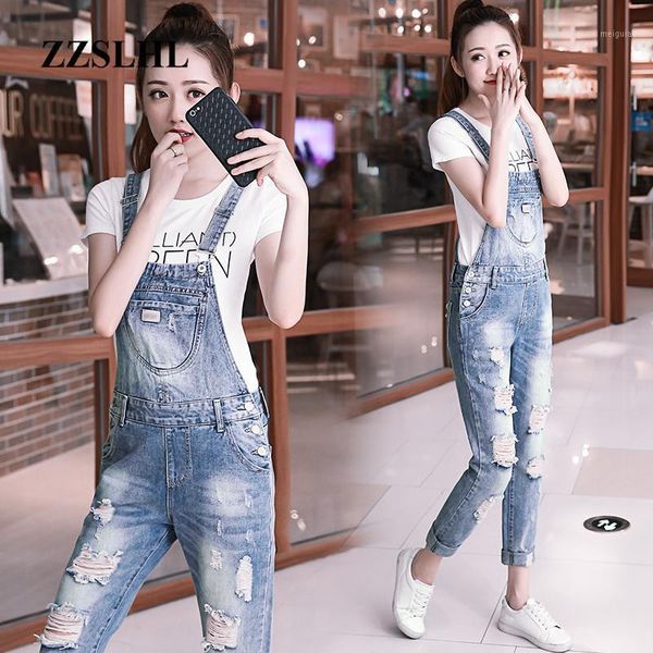 

sale strap women's jeans 2020 new spring summer washed hole was thin and wild denim pants elegance fashion jeans1, Blue