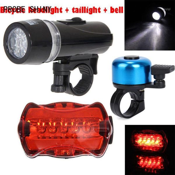 

bike lights probe shiny bicycle light waterproof lamp front led head + rear safety a7111