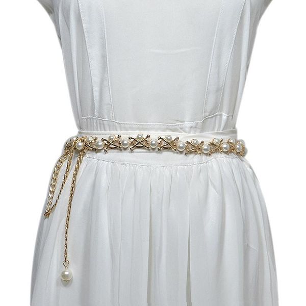 

hip high waist gold silver belts for women fashion waistbands all-match belt for party jewelry dress waist metal chain belts, Black;brown