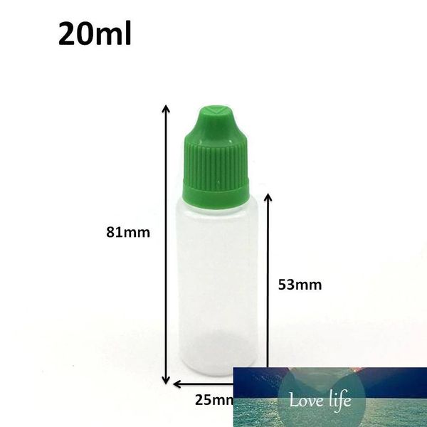 Heißer Verkauf 20 ml PE leere Plastikflasche mit kindersicherer Kappe