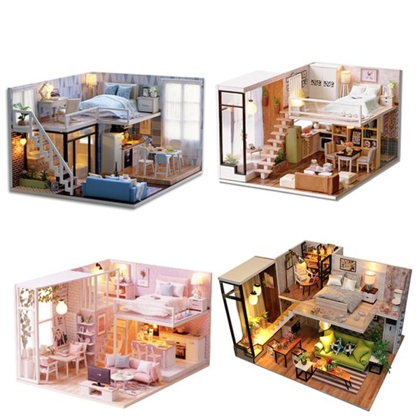 

handmade doll house furniture miniatura diy doll houses miniature dollhouse wooden toys for children grownups birthday gift l023 y200704