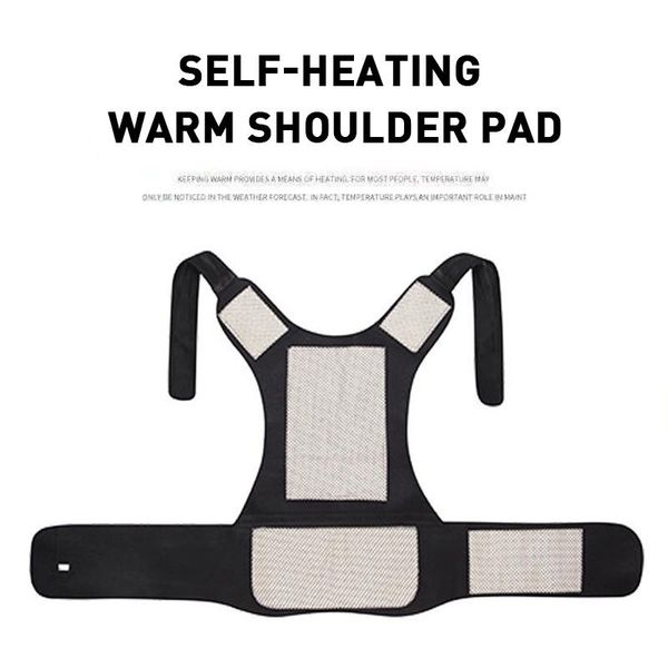 

back support self heating therapy magnetic tourmaline brace belt adjustable posture corrector claviclelumbar correction, Black;blue