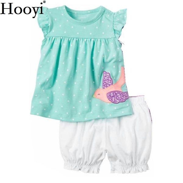 

fashion baby girls clothes suit bird cute newborn clothing sets toddler t-shirt shorts summer outfit 6 9 12 18 24 month, White