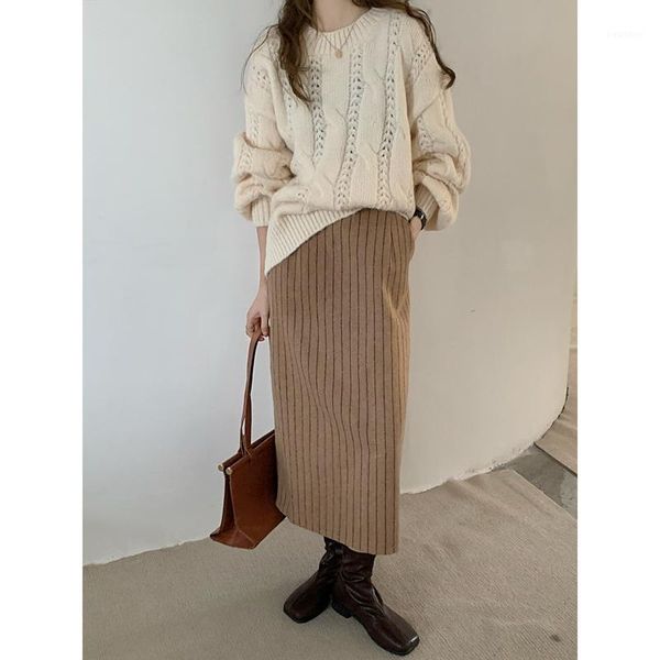 

new a line japanese harajuku autumn winter women skirt high waist solid female korean streetwear elegant long skirts plus size1, Black