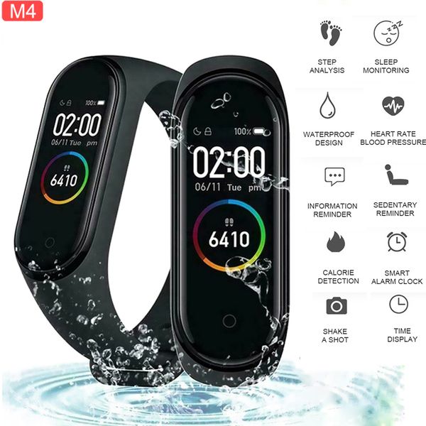 

m4 wristband band 4 bluetooth heart rate fitness sleep monitor waterproof smart bracelet watch men women