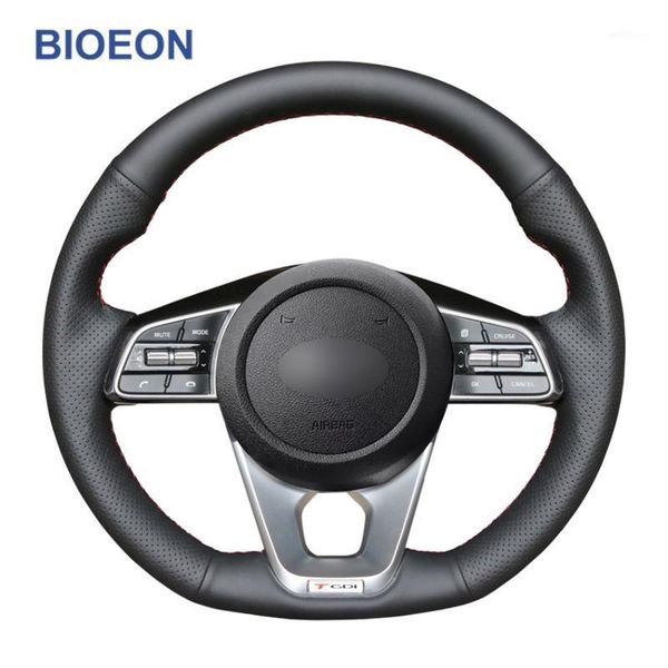 

black pu artificial leather steering wheel cover for kia k5 optima cee'd ceed gt gt-line 2020 forte gt sportage proceed1