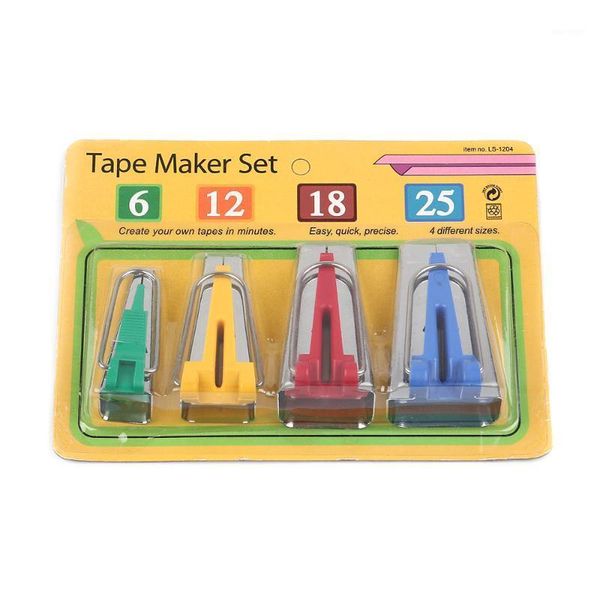 

sewing accessories tools 4pcs/set fabric clover bias type maker 6mm 12mm 18mm 25mm bias binding make too1, Black