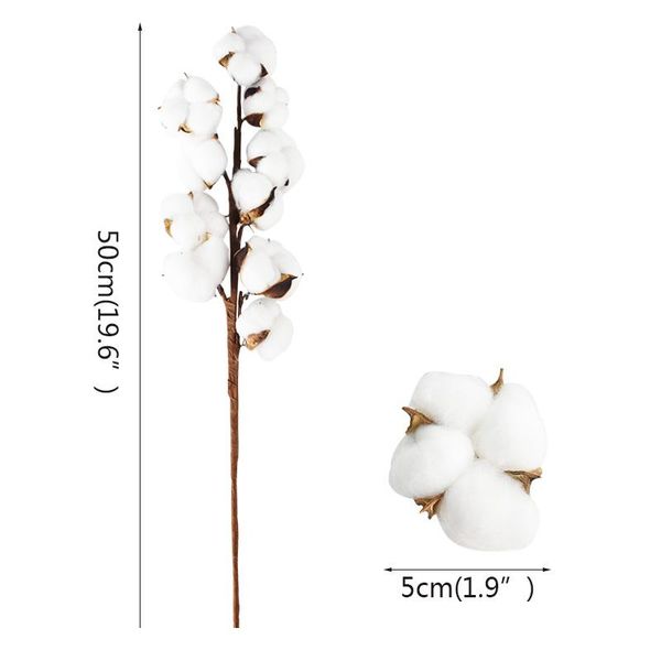 

10 head/bouquet naturally dried cotton flower artificial floral branch for wedding party fake flowers home de jllokv