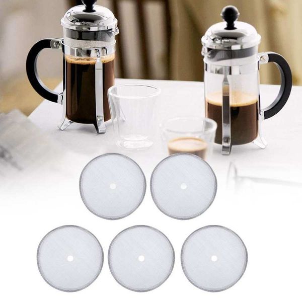 

coffee filters 5pcs stainless steel filter for 600ml french press pot mesh accessory eco friendly coffeeware kitchen