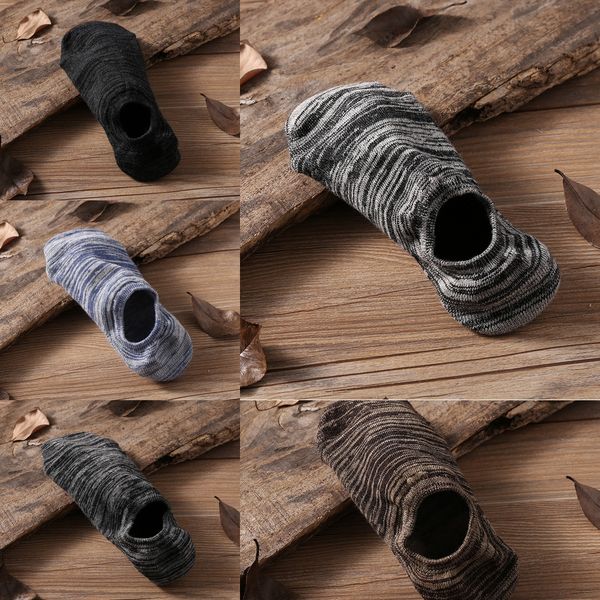 

spring and summer new solid color cotton boat invisible men's flat invisible casual shallow mouth boat socks men's socks 3dyay, Black