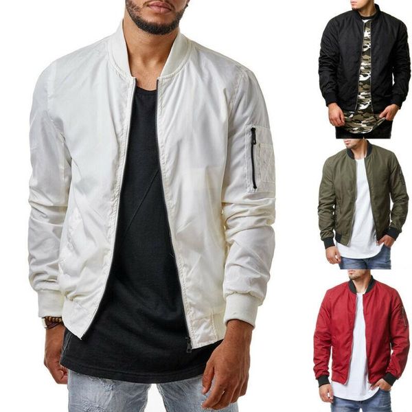 

mens zip up jacket warm winter baseball coat waterproof and windproof jacket slim outwear overcoat, Black;brown