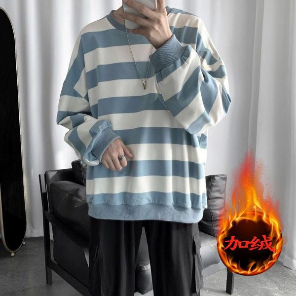 

hong kong style striped t-shirt korean handsome student 2020 new loose fashion men's long sleeve pullover casual coat sweater, White;black
