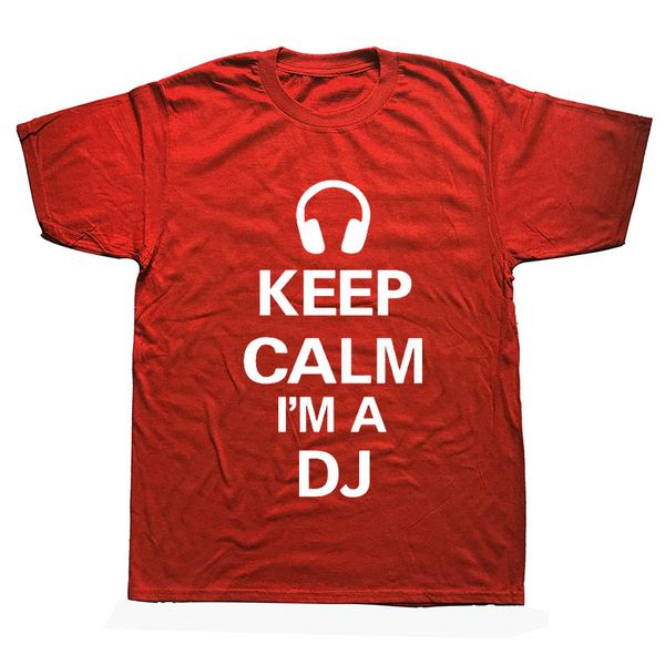 

sport keep calm im a dj headphones music men t shirt tshirt new short sleeve o neck cotton casual t-shirt tee