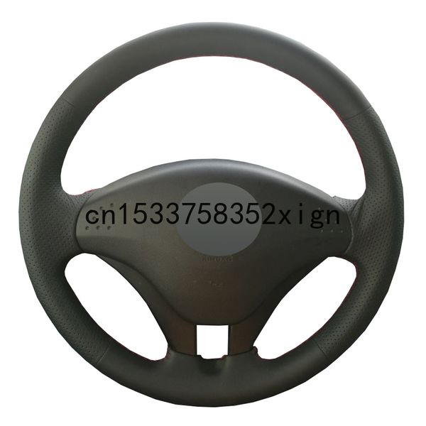 

black pu faux leather diy hand-stitched car steering wheel cover for mitsubishi pajero 2008-2011 v73 2011 l200 car accessories
