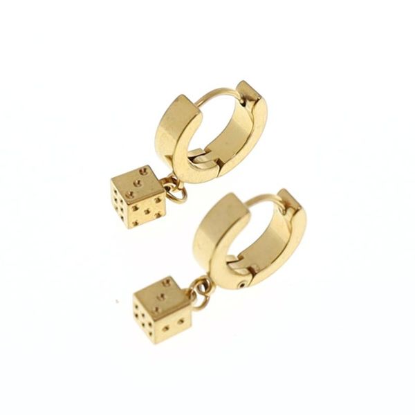 

хип-хоп dice drop серьги из нержавеющей стали ухо пирсинг ювелирные изделия подарок чехия серьги для женщин мужчины, Silver