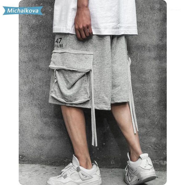 

summer collection elastic waist loose men shorts cotton letter print casual men shorts harem pants hip hop pocket michalkova1, White;black